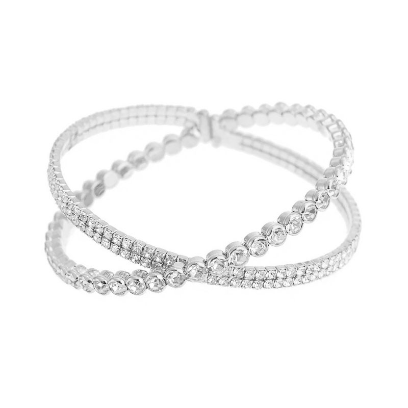 Super dazzling diamond claw chain bracelet for party gatherings, 2-row gold coin claw cross opening bracelet, 4-row and 6-row multi-layer jewelry, popular water diamond jewelry from Europe and America cross-border pic 15