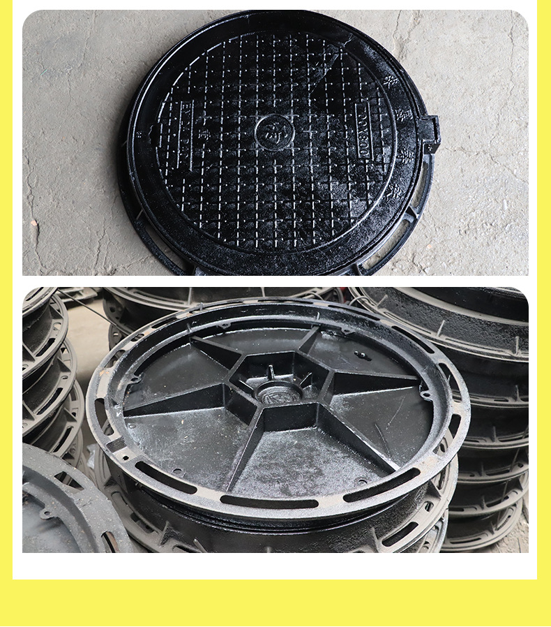 Ductile iron water channel cover plate 500*500 500*400 cast iron manhole cover QT500-7 sewage pressure manhole cover pic 11