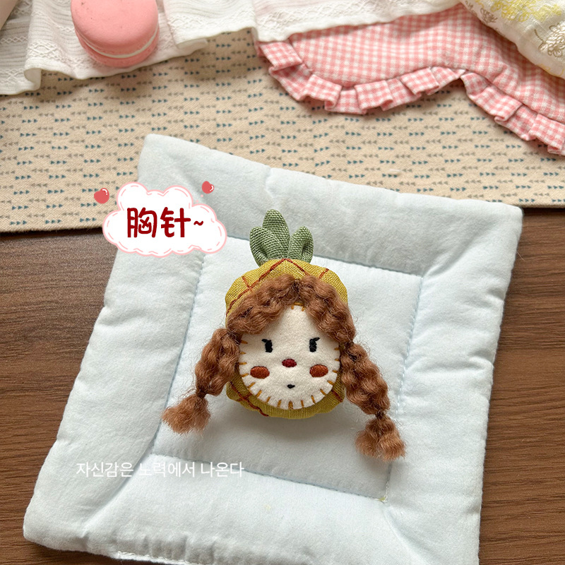 韩版卡通可爱水果立体塞棉手工胸针配饰毛线针织衣服宝宝胸针配饰详情11