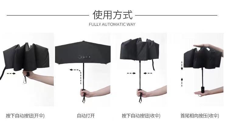 4S店专用晴雨伞奔驰奥迪全自动折叠车标雨伞商务三折广告礼品伞详情11