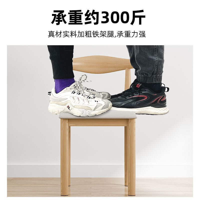 Wholesale special offer on iron horn chair backrests, thickened and simple dining chairs, home dining table chairs, milk tea shop and restaurant stools pic 11