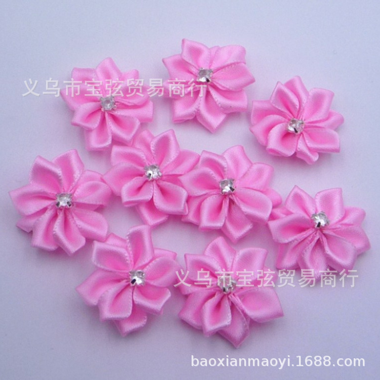 3CM DIY headwear with diamond-encrusted rose flowers, handcrafted fabric with diamond-encrusted 9-cornered small flowers, clothing accessories, ornaments and accessories pic 4