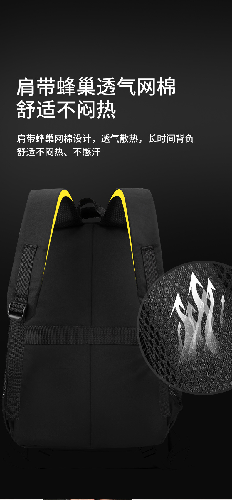 外贸新款双肩包男商务潮流休闲电脑背包通勤学生书包大容量旅行包详情13