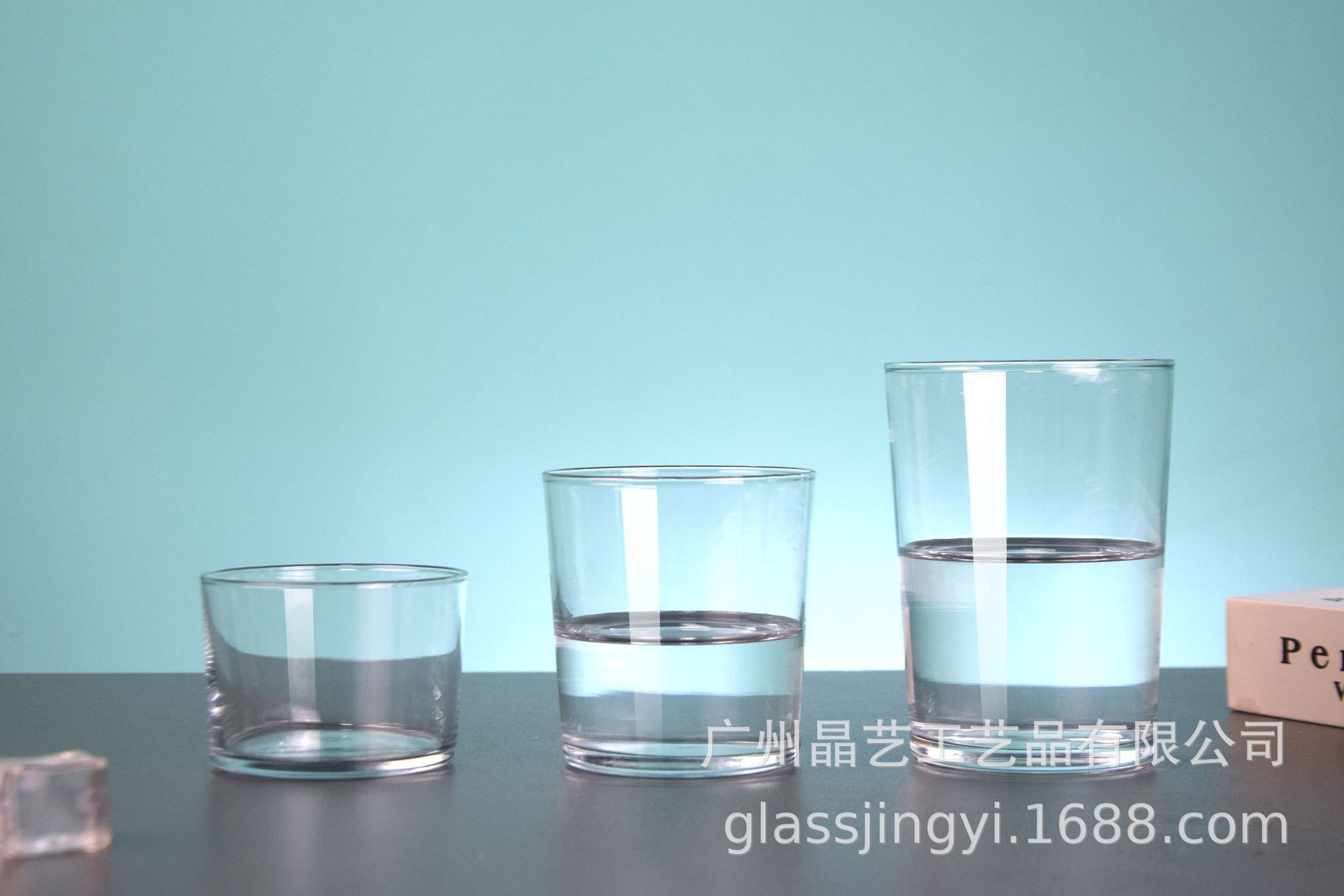 宽口玻璃杯简约水杯INS果汁雪糕苏打水杯直身家用餐厅矮款玻璃杯详情12