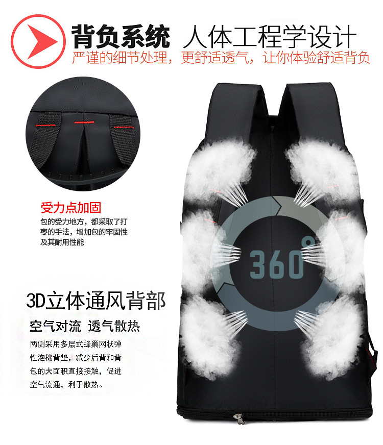 【可扩展】超大容量双肩包耐磨运动户外旅行包男女登山包行李背包详情9