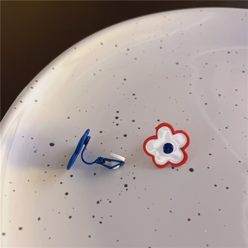 S925 Summer Hyuna style soft girl Fresh lacquered oil Drop petal earrings and stud earrings Trendy ins Niche Versatile earrings pic 16