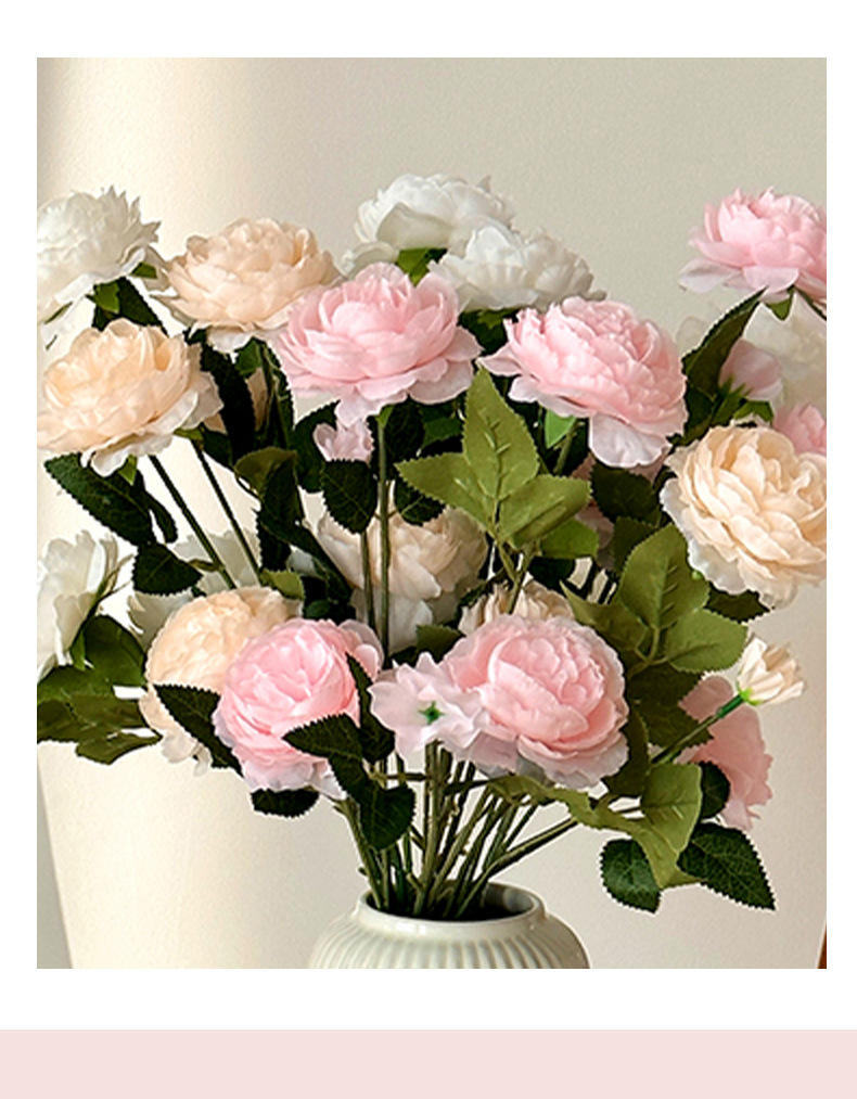 3头洋牡丹仿真花假花绢花婚庆布置家居装饰花束塑料花三头洋牡丹详情13