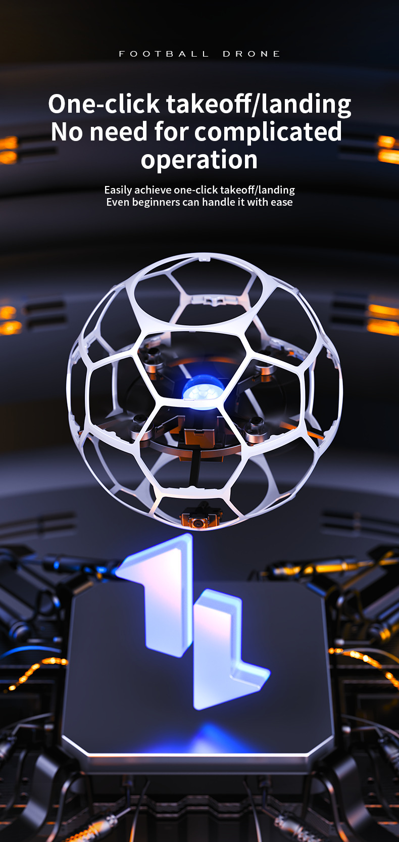 H5 Brushless football drone competition Training 7.4V-axis drone football ball-shaped remote control aircraft pic 24
