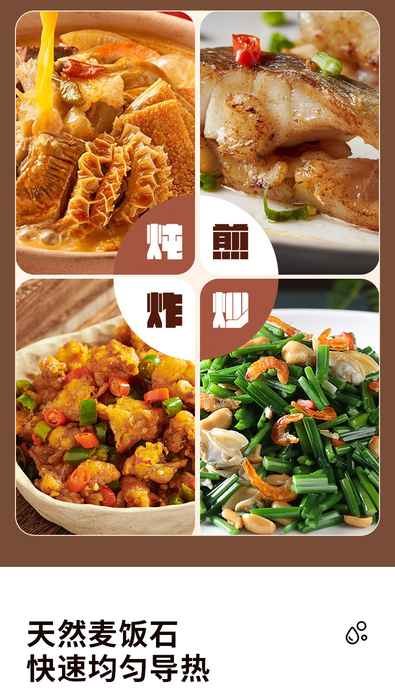 铝合金炒锅不粘锅家用炒菜锅加厚白色少烟平底锅电磁炉燃气灶适用详情4