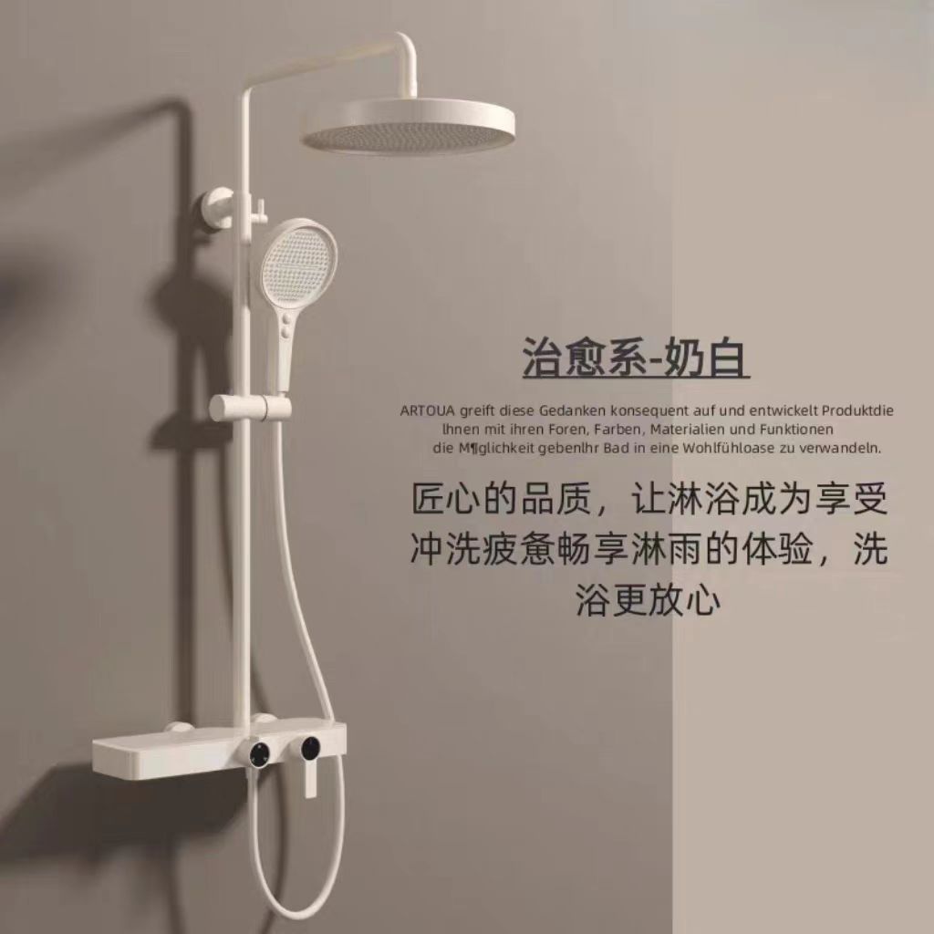 Customized hotel engineering shower head set, lift pressure-increasing nozzle, storage rack, cold and hot copper core shower, bath and bathroom pic 11