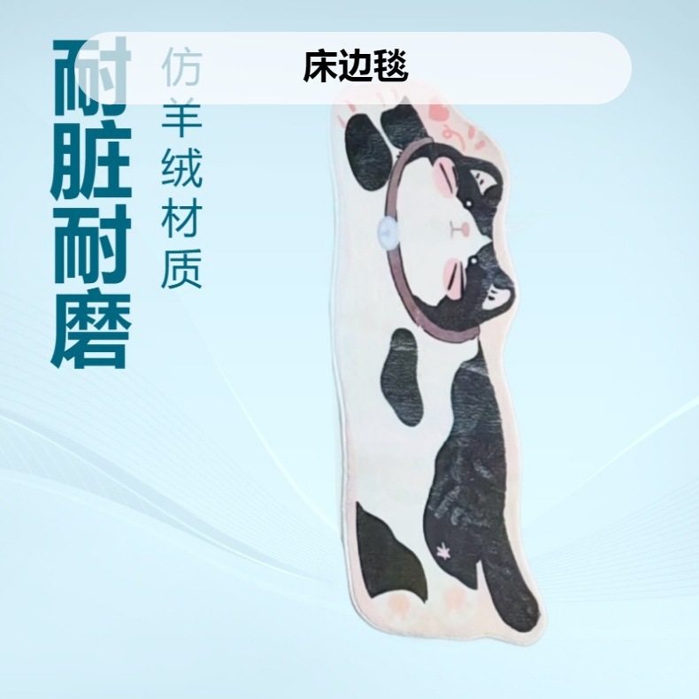 家用地毯 仿羊绒床边地毯 异形毛绒卧室地毯 客厅沙发毯 儿童毯 房间可爱卡通款式 温馨舒适防滑地毯详情2