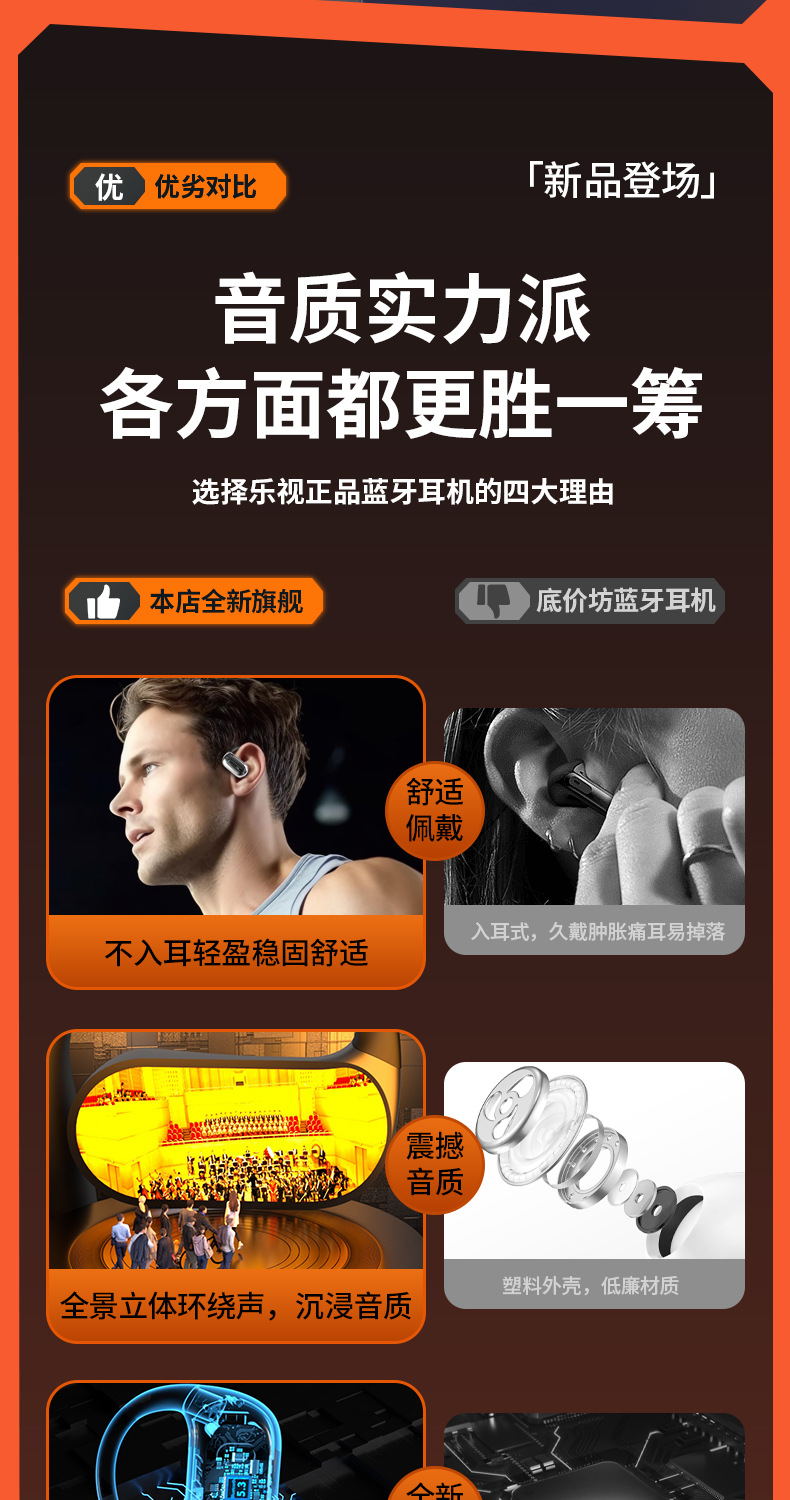 Open Bluetooth headphones, no pain after long-term use during exercise, AI intelligent translation headphones, brand new Bluetooth 5.4 pic 4