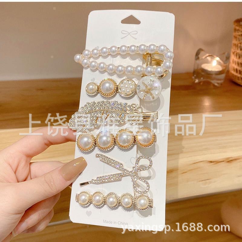 Nuevo estilo elegante temperamento ligero extravagancia personalidad flequilla lateral clip clip de una palabra accesorios para el pelo hojas pelo roto tarjetas para el cabello tiara pic 9