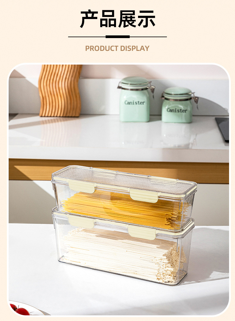 Noodle storage box, refrigerator, kitchen, food-grade sealed preservation box with lid, coriander, scallion, ginger, garlic, pasta and dried noodles box pic 18