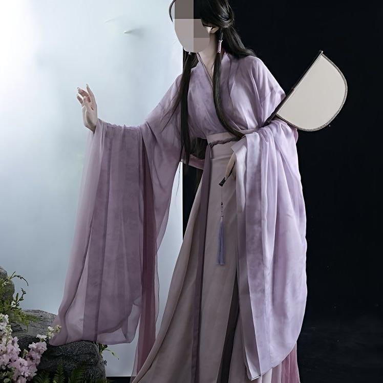 国潮-半夏魏晋风成人汉服女学生印花交领广袖中国风八破裙古装日常详情3