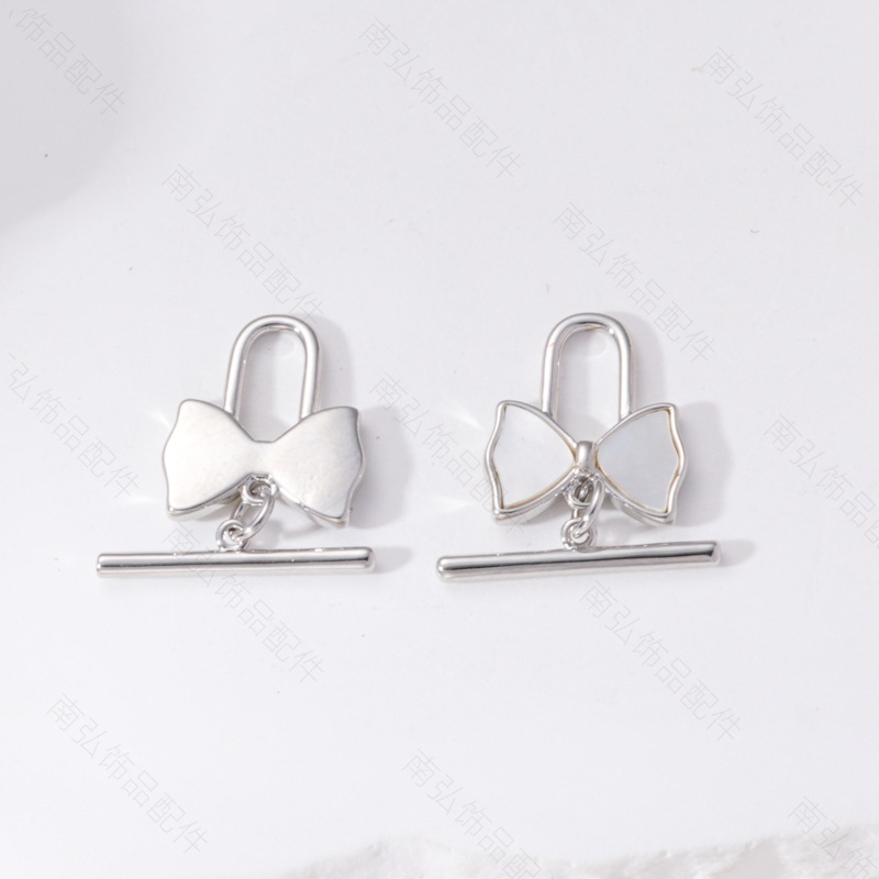 18K real gold color-preserving inlaid mother-of-pearl butterfly OT clasp diy handcrafted pearl bracelet necklace accessory connecting clasp pic 11