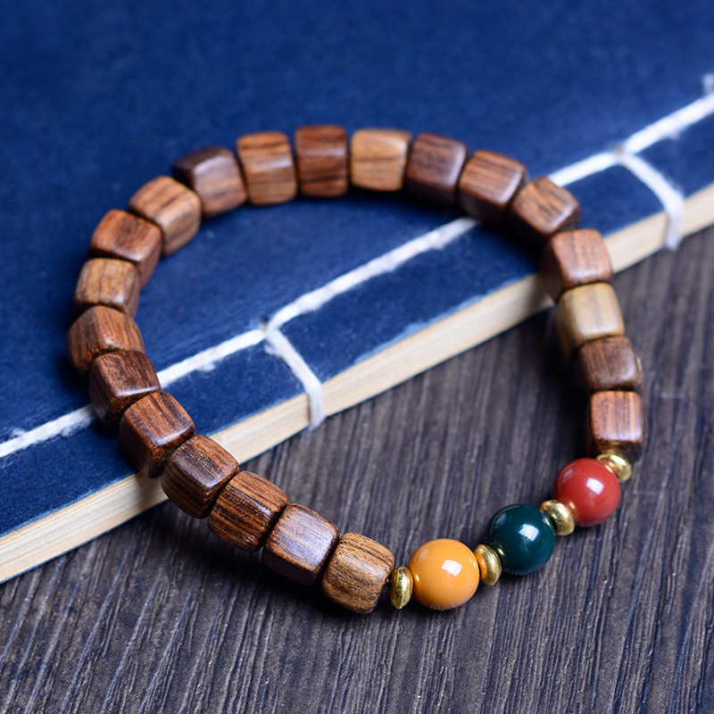 Wholesale of live-streaming promotion products: Green sandalwood, black rosewood, purple sandalwood, bamboo joint Barbie sandalwood luminous perpetual night running ring bracelet pic 17