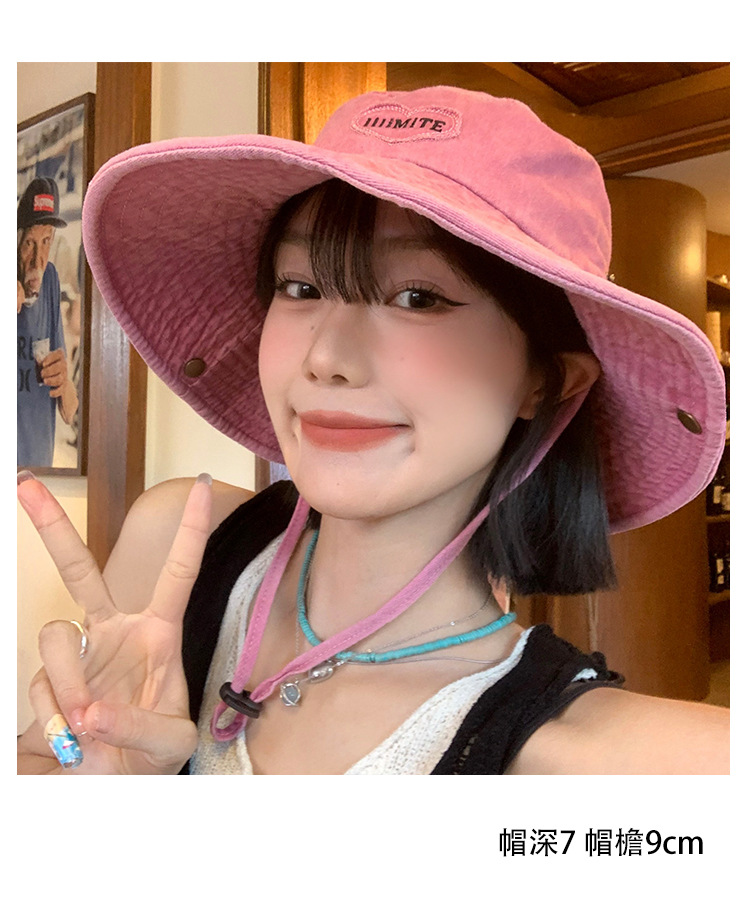 春夏帽子女款清新韩系防晒帽夏天户外太阳帽高级感百搭登山渔夫帽详情7