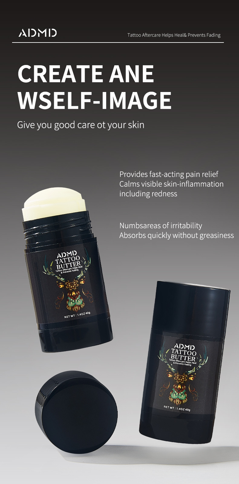 【跨境专供】ADMD纹身护理棒固色显色滋润养肤温和纹绣纹身膏批发详情12