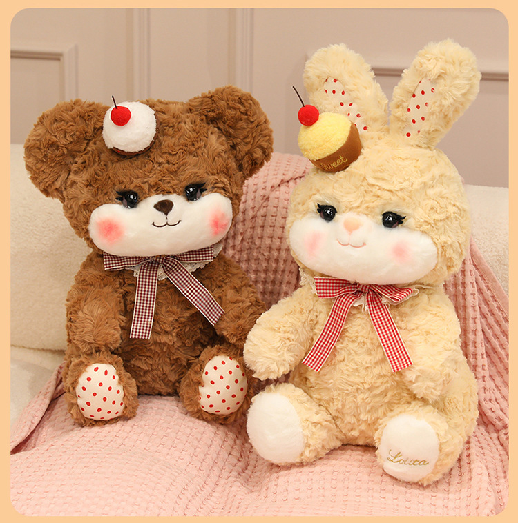 Lolita cake, bear rabbit, blush, cherry doll, cake figurine, birthday gift, decorative items, bow wholesale pic 8