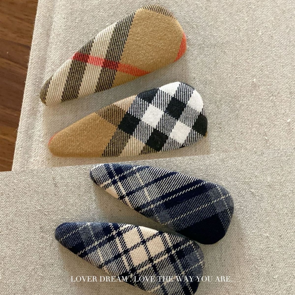 韩系新款格纹水滴BB夹气质复古前额刘海碎发侧边夹发卡夹子头饰女详情5