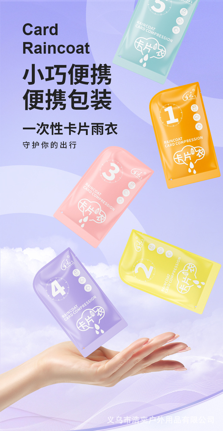 一次性卡片雨衣成人加厚全身防暴雨旅行便携户外登山上学防水现货详情1