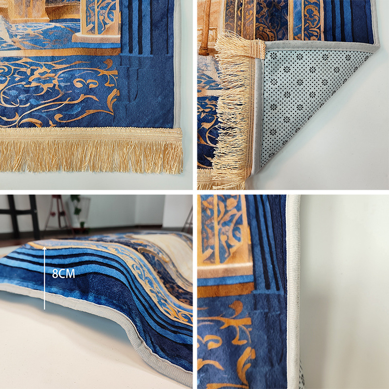 New 8cm thick Amazon cross-gift scene prayer carpet living room prayer and thick prayer velvet printed cushion pic 11