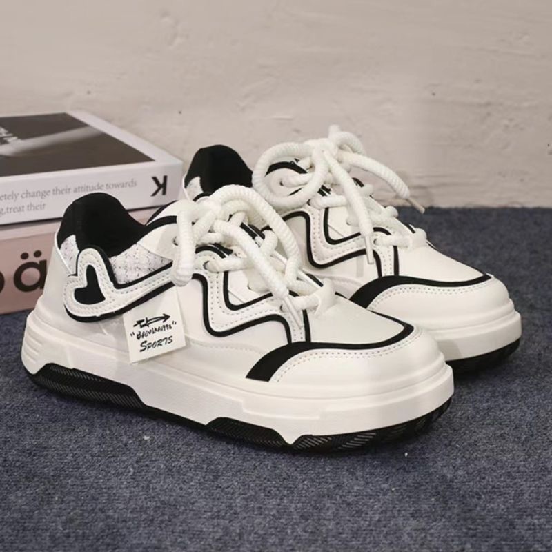 时尚爱心面包2024春秋新款小白鞋学生休闲鞋百搭运动底板鞋超轻详情9