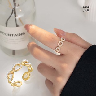 法式宫廷风皇冠开口戒指时尚百搭高级感可调节食指戒欧美跨境指环详情6