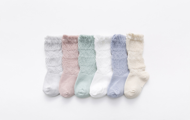 夏季薄款婴儿长筒袜男女宝宝网眼袜新生儿纯棉透气过膝袜高筒批发详情15
