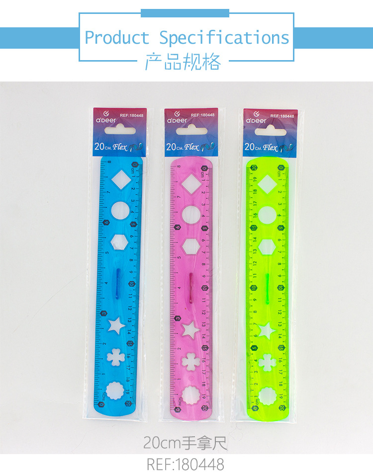 20cm mano tender regla 30cmPVC regla flexible puede doblar puede doblar color gráfico regla logotipo personalizado fabricantes de comercio exterior pic 2