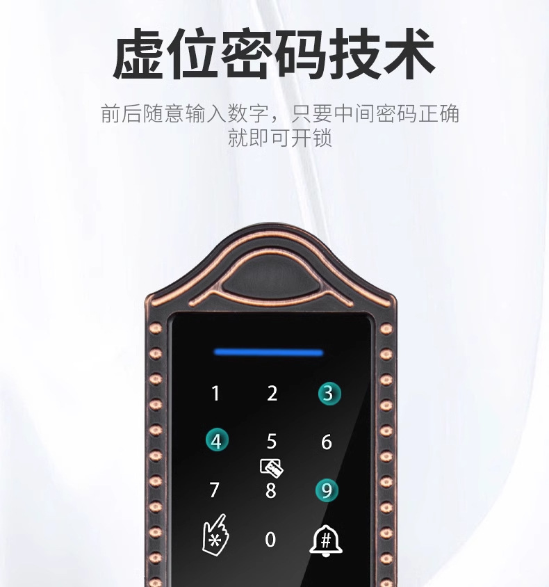 Bull head lock, electronic lock, anti-theft door, courtyard fingerprint lock, apartment iron gate, graffiti all smart lock, old-fashioned combination lock pic 18