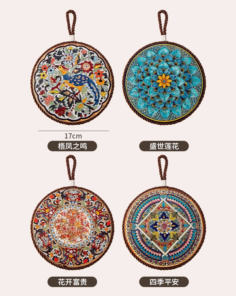 国潮复古隔热垫耐高温砂锅防烫垫珐琅锅垫子陶瓷新中式餐桌防滑餐盘垫详情23