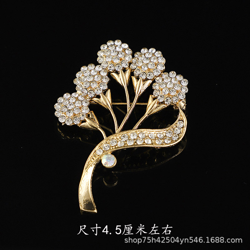 韩版质感胸针女高级感合金胸花轻奢小众镶钻固定防走光别针大衣饰详情30
