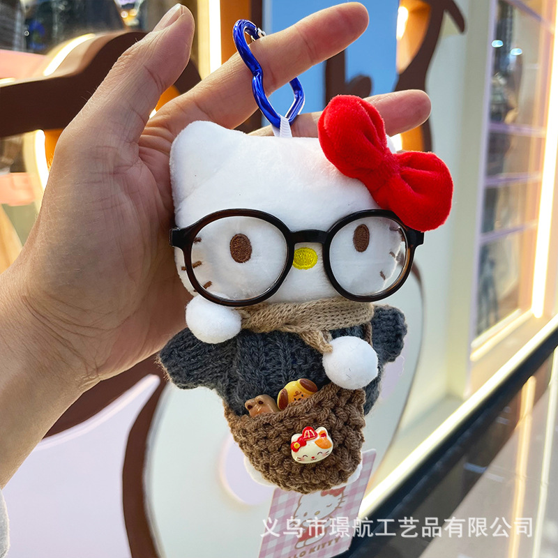 【正版】hellokitty毛绒公仔钥匙扣包包挂件背包小挂件三丽鸥玩偶详情8