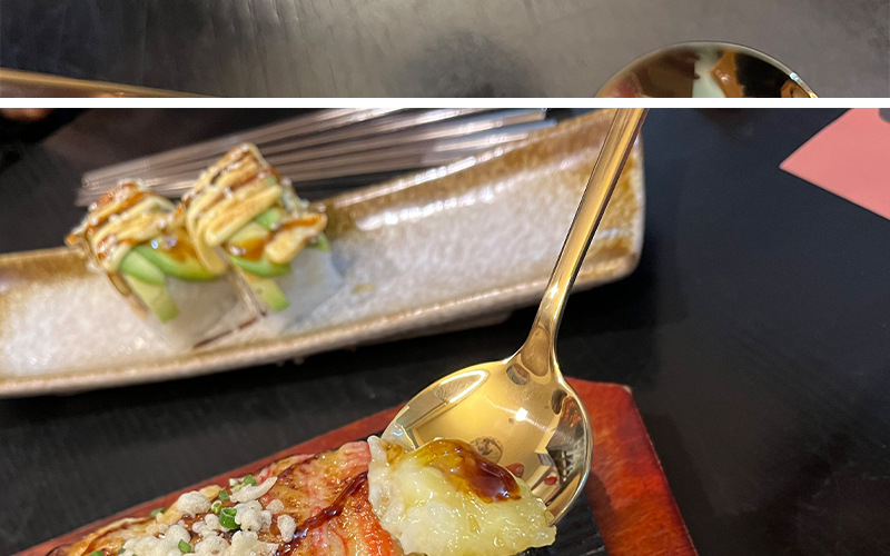 304不锈钢长柄勺子家用金色韩式拌饭勺加深喝汤勺加厚高档精致匙详情11