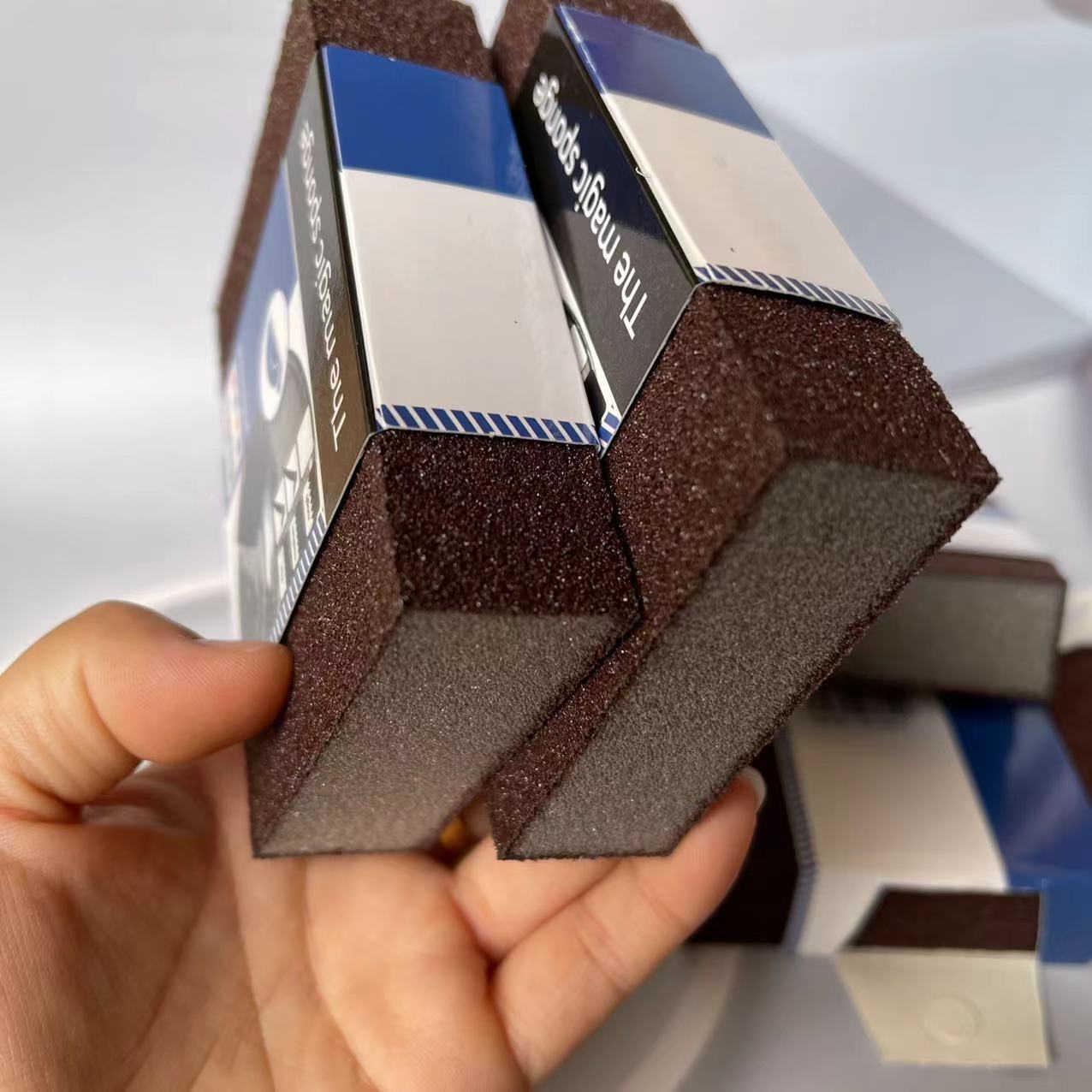 【 Zone 2-8 】 Card-packed diamond sand 20/ pack 600/ box Card-packed diamond sand sponge for kitchen cleaning, pot washing, dish washing, cleaning, stain removal, pot bottom cleaning, rust removal, and pot scrubbing 1 yuan wholesale pic 6
