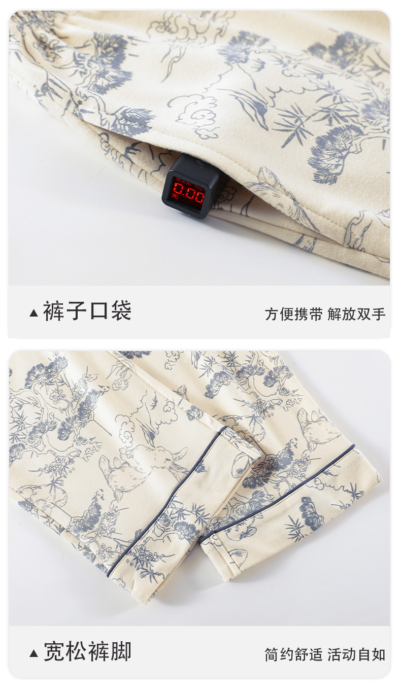 A类抗菌100%纯棉睡衣女士春秋季女款长袖开衫四季可外穿家居服女详情22