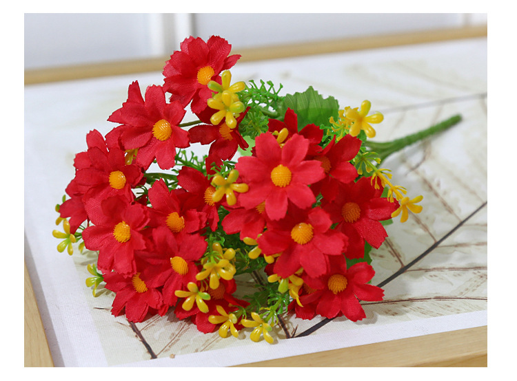 仿真花小雏菊跳兰菊人造假花28头园林家居装饰绢花户外工程小野菊详情16