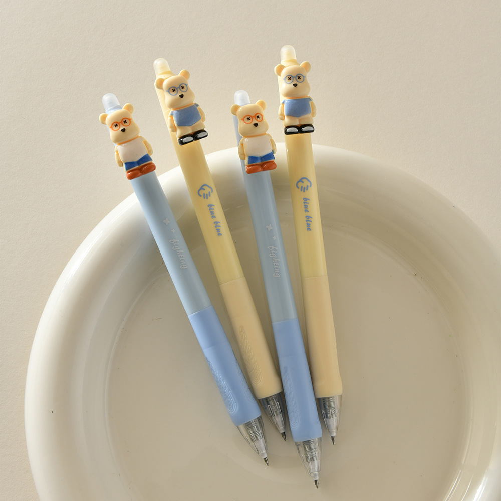 Chenxi Glasses Bear is so good. It can be erased by pressing. The gel pen has a soft grip and a crystal blue pen core. It has a high appearance level. The practice pen is ST smooth pic 13