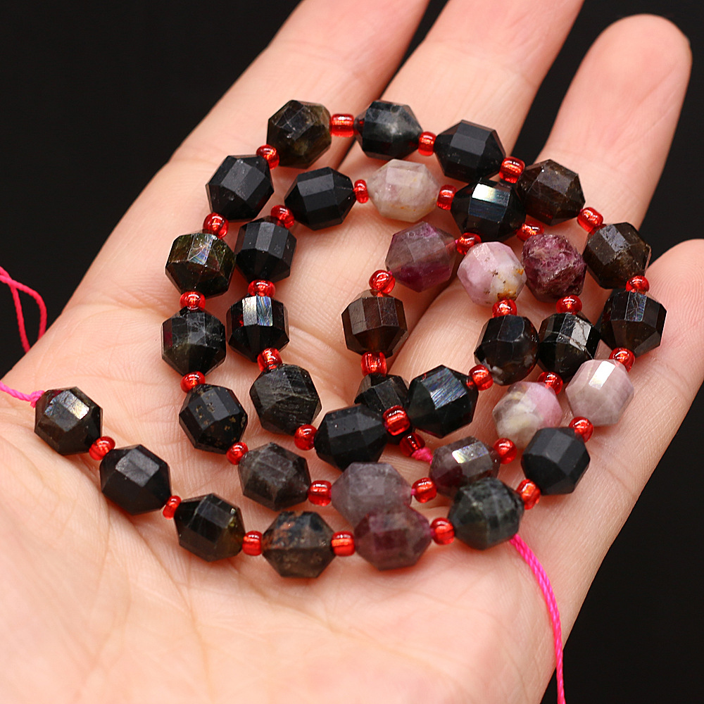 Wholesale of natural rose quartz rough stone cut surface bucket beads, crystal agate, diy jewelry accessories, semi-finished products, handcrafted beads pic 33