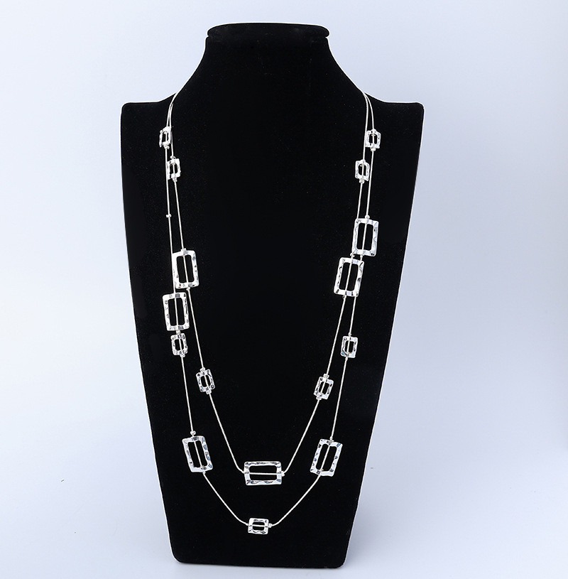 亚马逊新款项链欧美流行百搭桃心精致女士长款项链双层女长毛衣链详情9