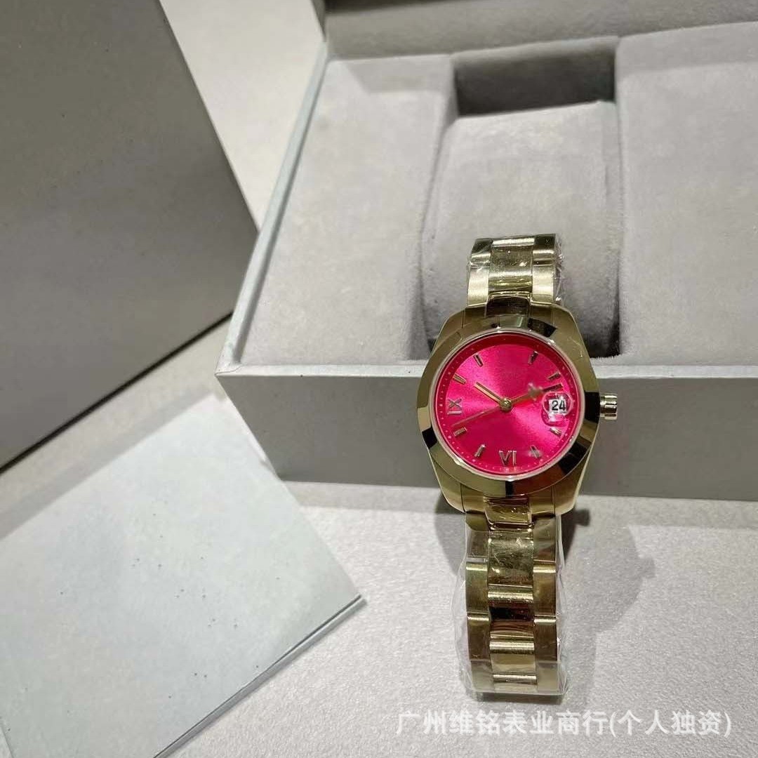 西太后同款小金表碎冰蓝手表火龙果石英表女款钢带丹尼路手表代发详情4