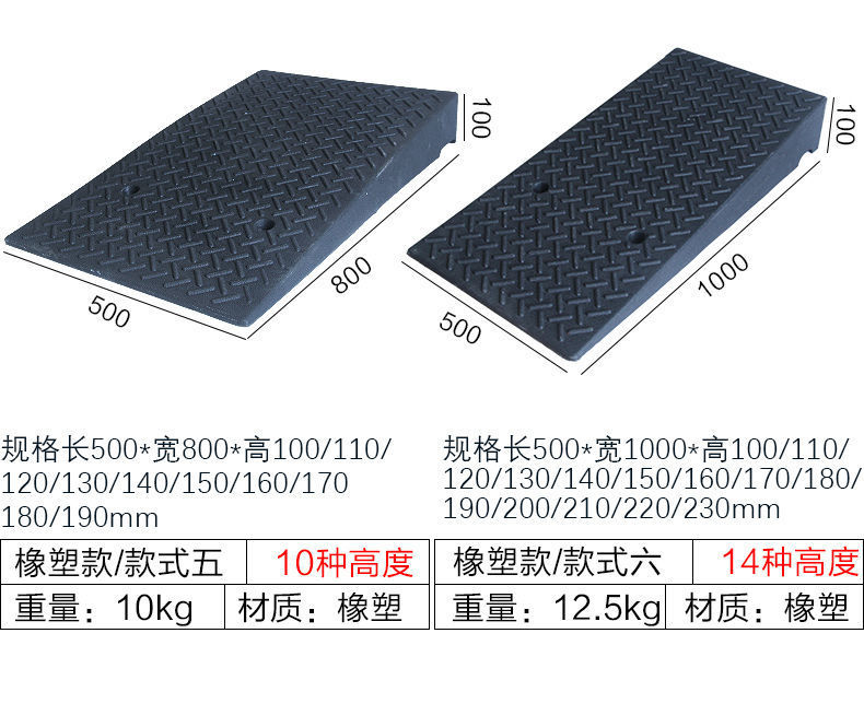 加厚台阶垫门槛马路牙子家用橡胶斜坡垫板汽车上坡垫爬坡垫减速带详情11