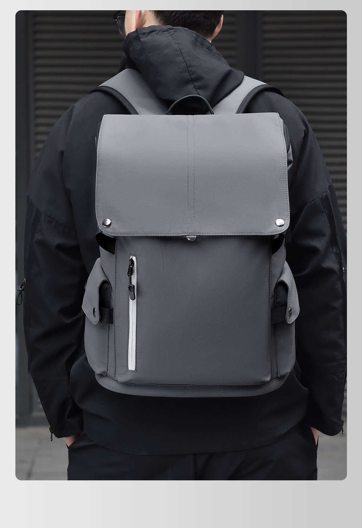 跨境新款轻便双肩背包男士商务休闲电脑包防水旅行包潮学生书包女详情7