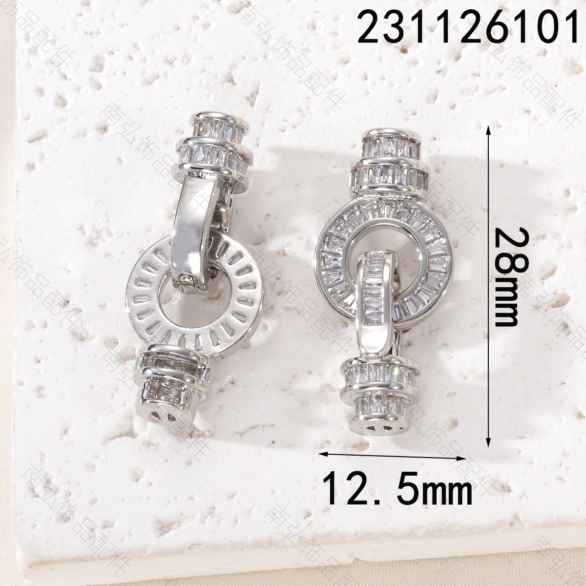 Pearl necklace clasp, copper-plated with real gold and studded with zirconium rings, 8-shaped clasp, universal clasp, high-end and color-preserving DIY accessory pic 5