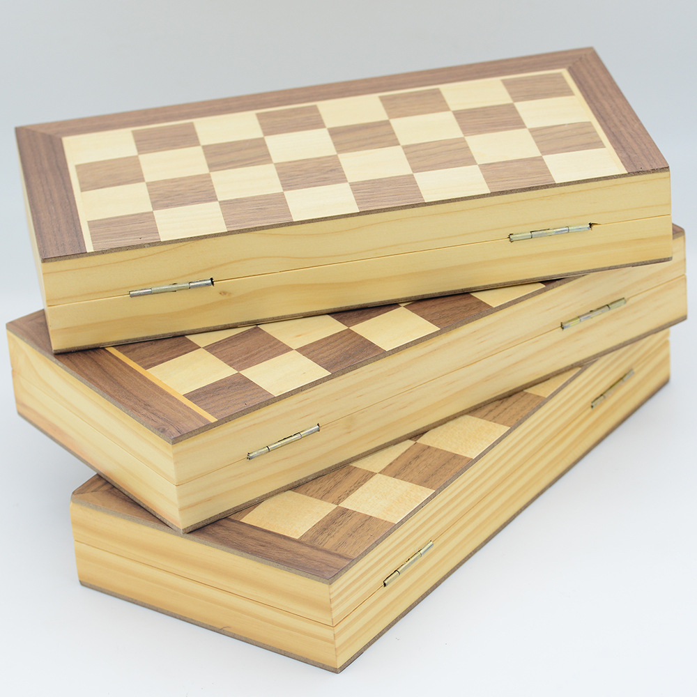 二合一木制国际象棋跳棋磁性折叠便携益智棋牌休闲娱乐传统桌游详情1