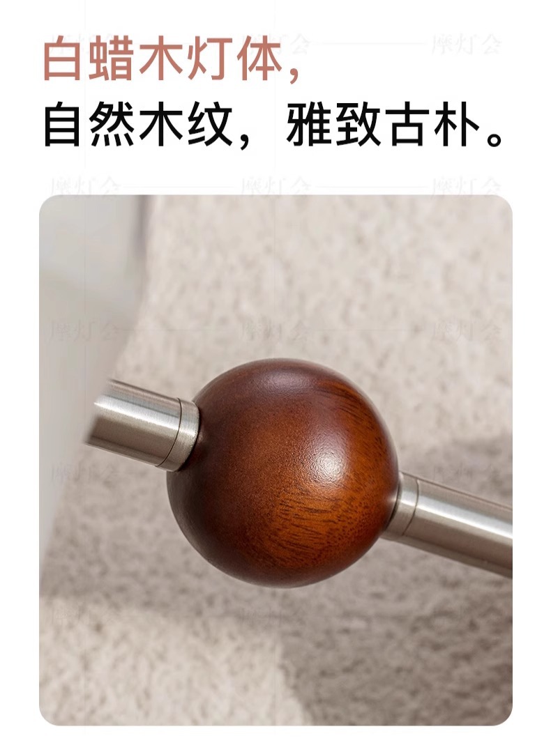 法式复古风卧室吊灯布艺花纹中古餐厅南洋实木侘寂风温馨房间主灯详情6