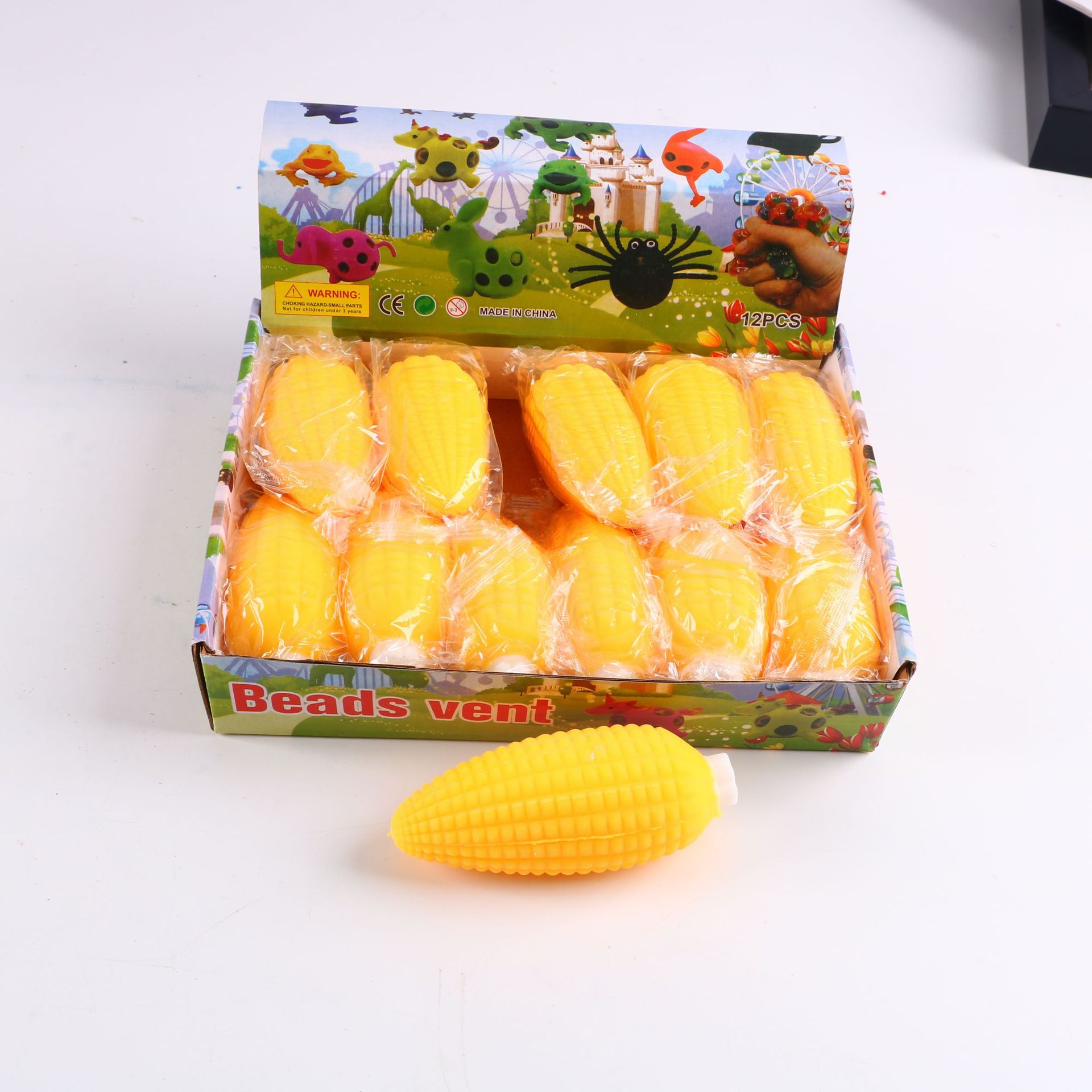 Korean version of stress-relieving simulation corn, pinching fun food toys, venting corn cobs for stress relief, tofu balls for pranks and mischief pic 3