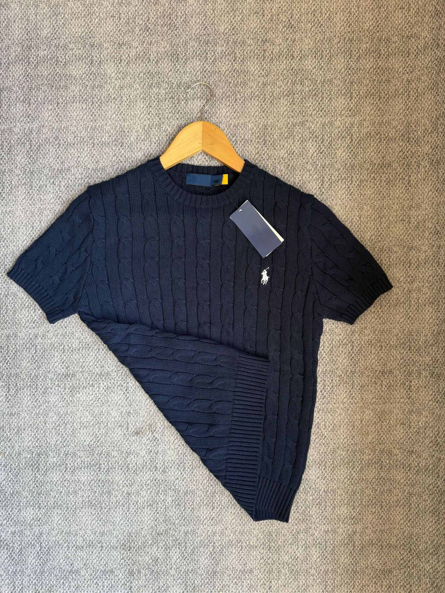 RL拉夫小马标女士经典纯棉短袖圆领麻花针织衫25年新款针织短袖详情12